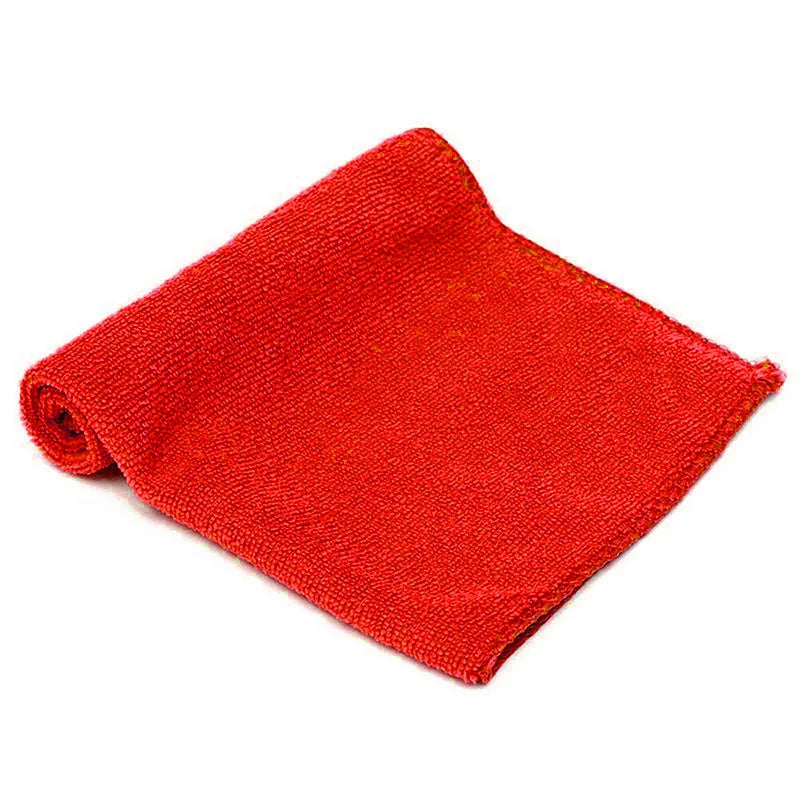 10Pc Microfiber Car Cleaning Cloth Water Absorbent Lint Free Red Wash Towels For Kitchen/Bathroom Home Car Accessories 30*30cm