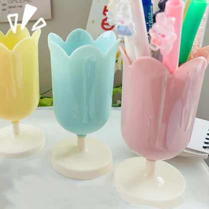 1pc Flower Pen Holder, Desktop round Row, Pen Storage Ornaments, Mother's Day Tulip Pen Holder Gifts